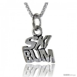 Sterling Silver Ski Bum Talking Pendant, 1 in wide