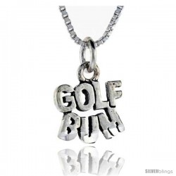 Sterling Silver Golf Bum Talking Pendant, 1 in wide