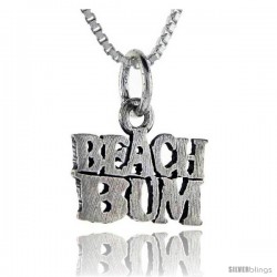 Sterling Silver Beach Bum Talking Pendant, 1 in wide