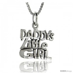 Sterling Silver Daddy's Little Girl Talking Pendant, 1 in wide