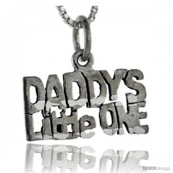 Sterling Silver Daddy's Little One Talking Pendant, 1 in wide