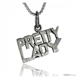 Sterling Silver Pretty Lady Talking Pendant, 1 in wide