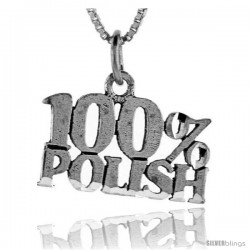 Sterling Silver 100 Percent Polish Talking Pendant, 1 in wide