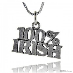 Sterling Silver 100 Percent Irish Talking Pendant, 1 in wide