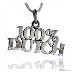 Sterling Silver 100 Percent Dutch Talking Pendant, 1 in wide