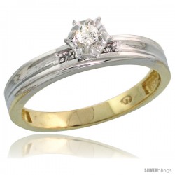 Gold Plated Sterling Silver Diamond Engagement Ring, 1/8 in wide -Style Agy114er