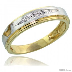 Gold Plated Sterling Silver Ladies Diamond Wedding Band, 1/8 in wide -Style Agy114lb