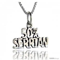 Sterling Silver 50 Percent Serbian Talking Pendant, 1 in wide