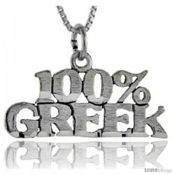 Sterling Silver 100 Percent Greek Talking Pendant, 1 in wide -Style Pa833