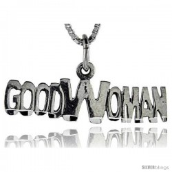 Sterling Silver Good Woman Talking Pendant, 1 in wide