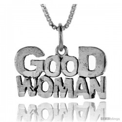 Sterling Silver Good Woman Talking Pendant, 1 in wide -Style Pa840