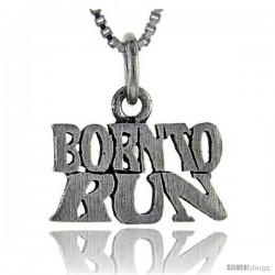 Sterling Silver Born to Run Talking Pendant, 1 in wide