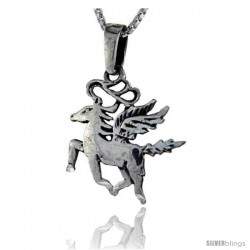 Sterling Silver Unicorn Pendant, 1 in tall -Style Pa85