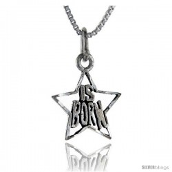 Sterling Silver Star is Born Talking Pendant, 1 in wide -Style Pa852