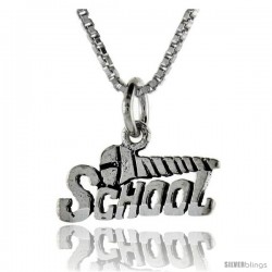 Sterling Silver Screw School Talking Pendant, 1 in wide