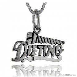 Sterling Silver Screw Dieting Talking Pendant, 1 in wide