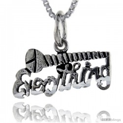 Sterling Silver Screw Everything Talking Pendant, 1 in wide