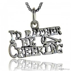 Sterling Silver I'd Rather be Cheering Talking Pendant, 1 in wide