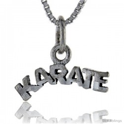 Sterling Silver Karate Talking Pendant, 1 in wide