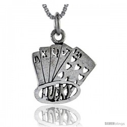 Sterling Silver Lucky Talking Pendant, 1 in wide