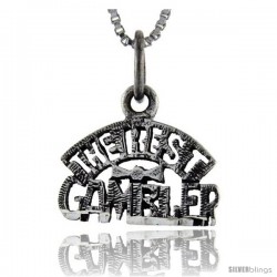 Sterling Silver The Best Gambler Talking Pendant, 1 in wide