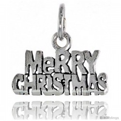 Sterling Silver Merry Christmas Talking Pendant, 1 in wide