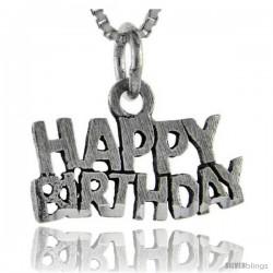 Sterling Silver Happy Birthday Talking Pendant, 1 in wide