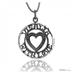 Sterling Silver Visalia with Love Talking Pendant, 1 in wide