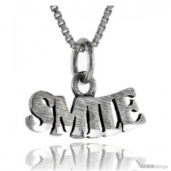 Sterling Silver Smile Talking Pendant, 1 in wide