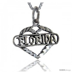 Sterling Silver Love Florida Talking Pendant, 1 in wide -Style Pa878