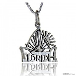 Sterling Silver Florida Talking Pendant, 1 in wide -Style Pa879