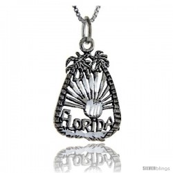 Sterling Silver Florida Talking Pendant, 1 in wide -Style Pa880