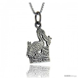 Sterling Silver California Talking Pendant, 1 in wide