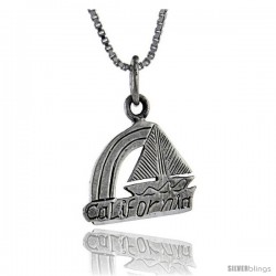 Sterling Silver California Talking Pendant, 1 in wide -Style Pa884