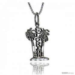 Sterling Silver Florida Talking Pendant, 1 in wide -Style Pa886