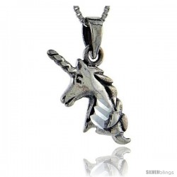 Sterling Silver Unicorn Pendant, 1 in tall -Style Pa89