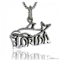 Sterling Silver Florida Talking Pendant, 1 in wide -Style Pa890