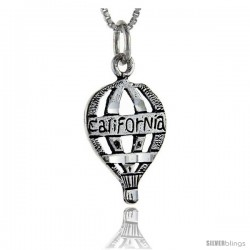 Sterling Silver California Talking Pendant, 1 in wide -Style Pa893