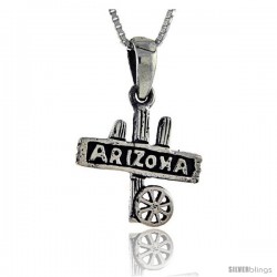 Sterling Silver Arizona Talking Pendant, 1 in wide