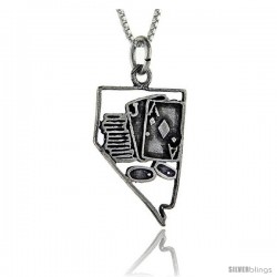 Sterling Silver Nevada Talking Pendant, 1 in wide