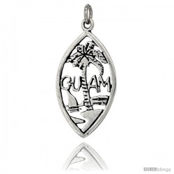 Sterling Silver Guam Talking Pendant, 1 in wide