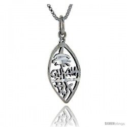 Sterling Silver Guam Talking Pendant, 1 in wide -Style Pa899