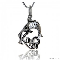 Sterling Silver Kona Talking Pendant, 1 in wide -Style Pa901