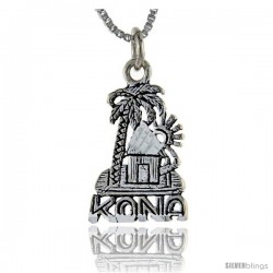 Sterling Silver Kona Talking Pendant, 1 in wide -Style Pa902