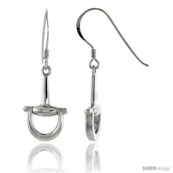 Sterling Silver Full Cheek Snaffle Bits Drop Earrings, 7/8" (22 mm) tall