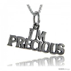 Sterling Silver I'm Precious Talking Pendant, 1 in wide