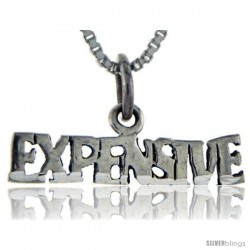 Sterling Silver Expensive Talking Pendant, 1 in wide