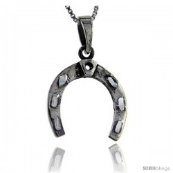 Sterling Silver Horseshoe Pendant, 1 1/4 in tall