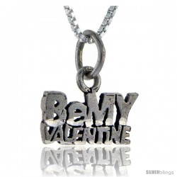 Sterling Silver Be My Valentine Talking Pendant, 1 in wide