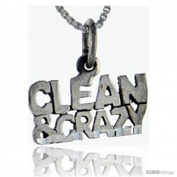 Sterling Silver Clean and Crazy Talking Pendant, 1 in wide